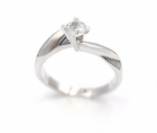 WHITE GOLD SOLITAIRE RING 14CT WITH ZIRCON